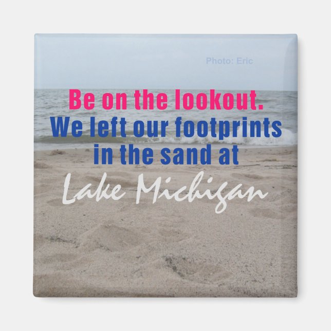 Lake Michigan Travel Fridge Magnet (Front)