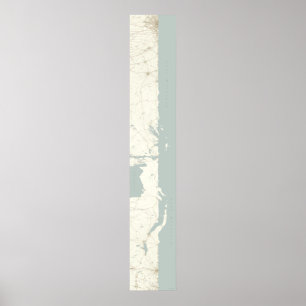 Lake Michigan Unfurled, Vertical, 60 x 10 Poster