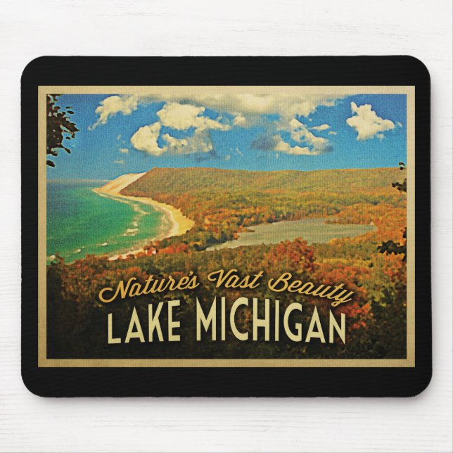 Lake Michigan Vintage Mouse Pad (Front)