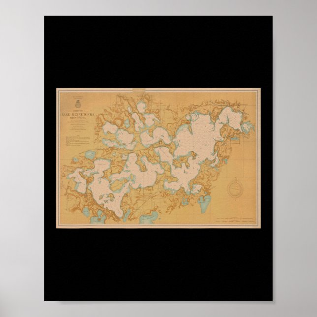 Lake Minnetonka Map T Shirt  Poster (Front)