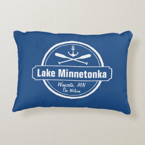 Lake Minnetonka Minnesota anchor town and name Decorative Pillow