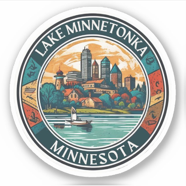 Lake Minnetonka, Minnesota fishing and boating  Sticker (Front)