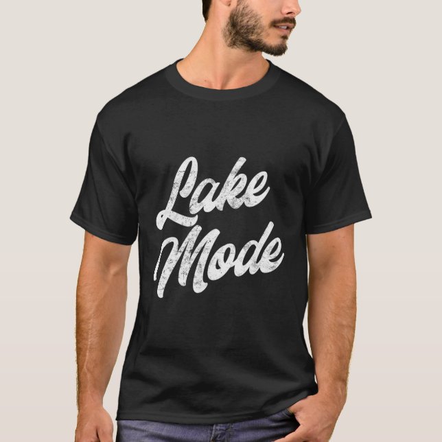 Lake Mode Distressed Text T-Shirt (Front)