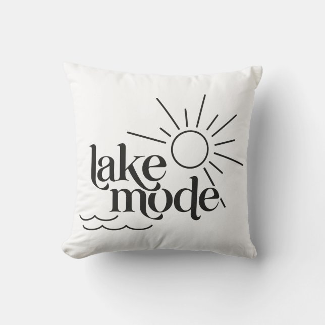 Lake Mode Summer Sun Throw Pillow (Front)