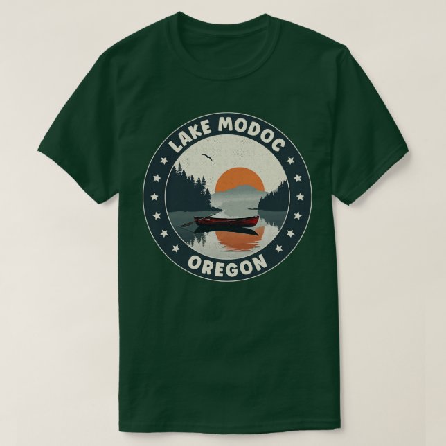 Lake Modoc Oregon Sunset T-Shirt (Design Front)