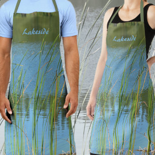 Lake Monet inspired Cattail Reeds on Water's Edge Apron