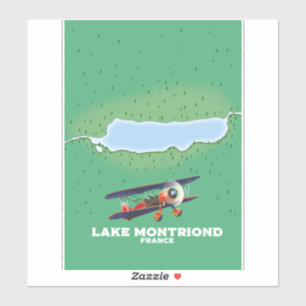 Lake Montriond France vacation poster. Sticker