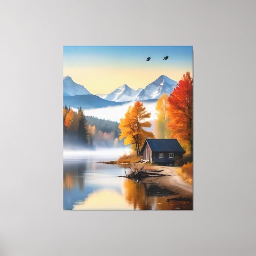 Lake Mountain  Cabin Canvas Print