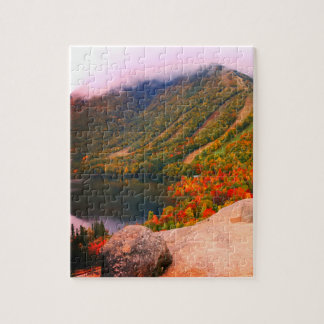 Lake Mountain Clouds Boulder Autumn Fall Photo Jigsaw Puzzle