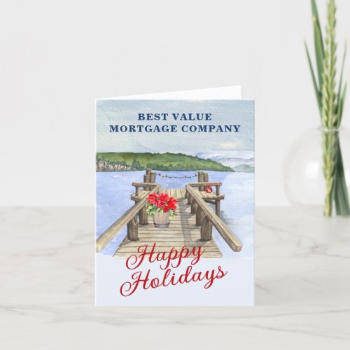 Lake Mountain Dock Business Budget Holiday Card