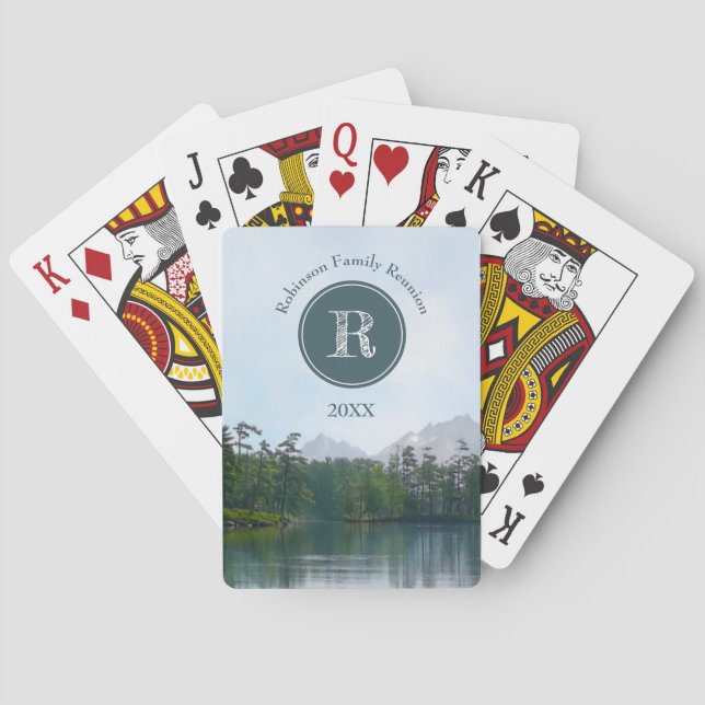 Lake Mountains Family Reunion Camping Weekend Poker Cards (Back)
