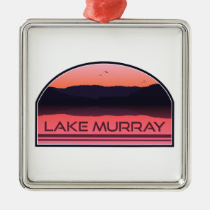 Lake Murray South Carolina Red Sunrise Metal Ornament