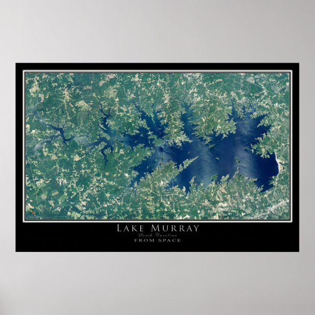 Lake Murray South Carolina Satellite Poster Map (Front)