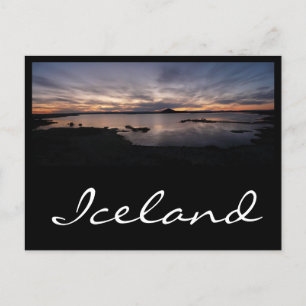 Lake Myvatn black sunset in iceland text postcard