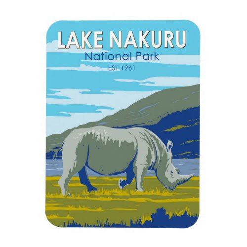 Lake Nakuru National Park White Rhinoceros Travel Magnet
