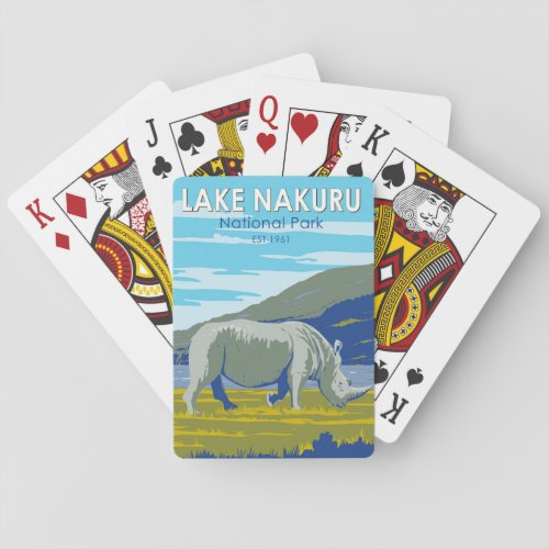 Lake Nakuru National Park White Rhinoceros Travel Poker Cards