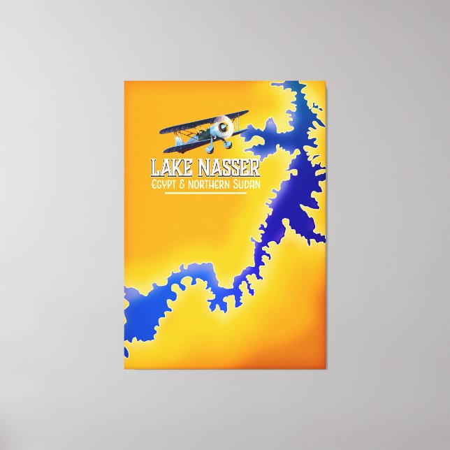 Lake Nasser Egypt and Sudan Map Canvas Print (Front)