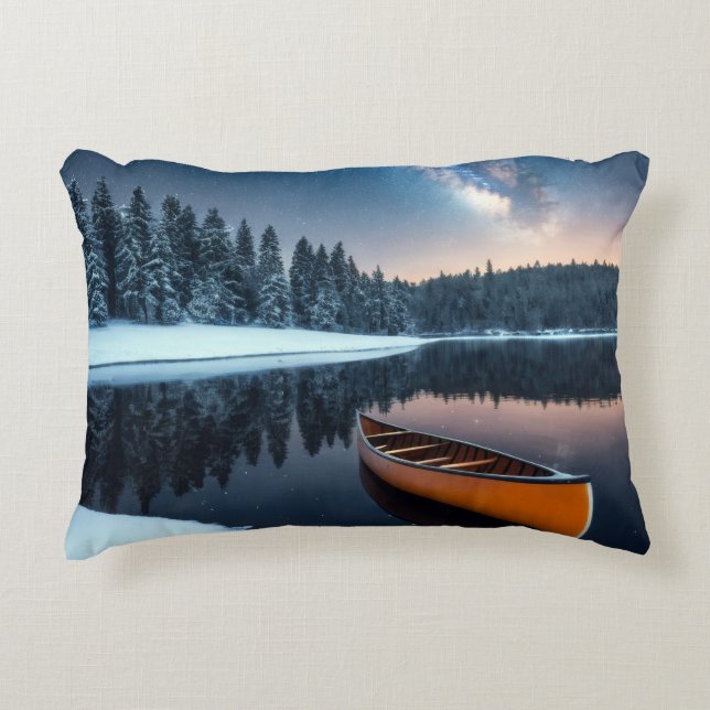 Lake Nature Outdoors Landscape Calm Peaceful Relax Accent Pillow (Front)