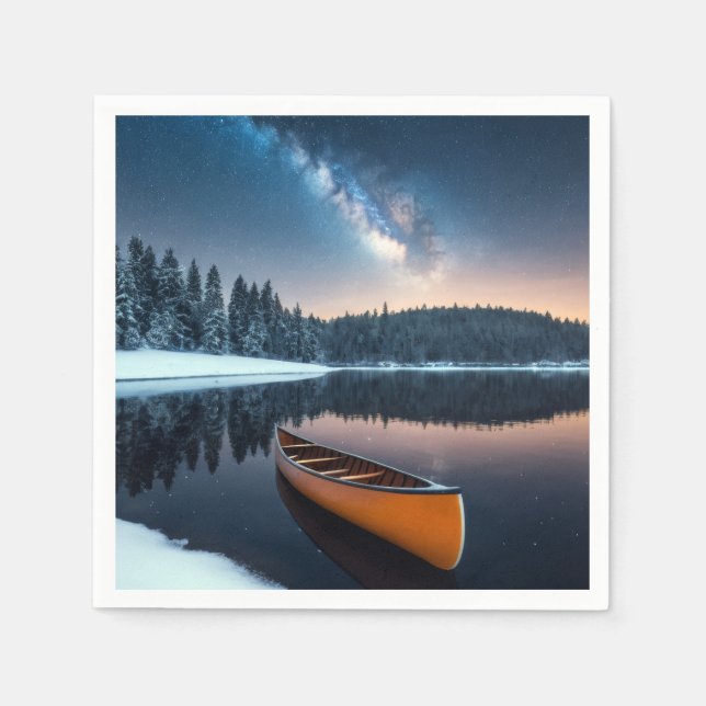 Lake Nature Outdoors Landscape Calm Peaceful Relax Napkins (Front)