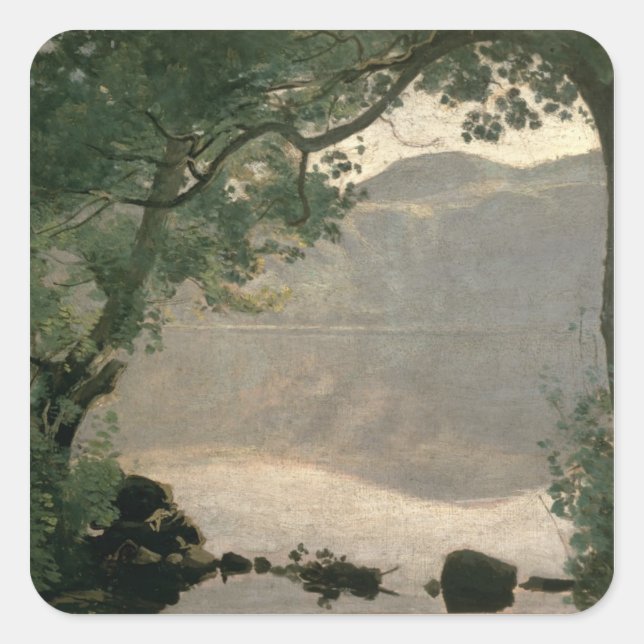 Lake Nemi, 1843 Square Sticker (Front)
