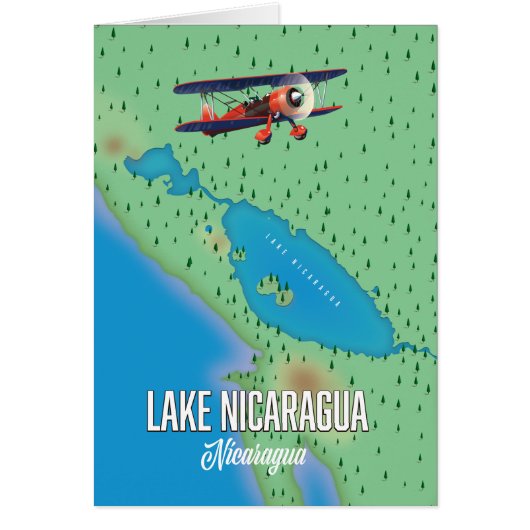 Lake Nicaragua,Nicaragua map Cards (Front)