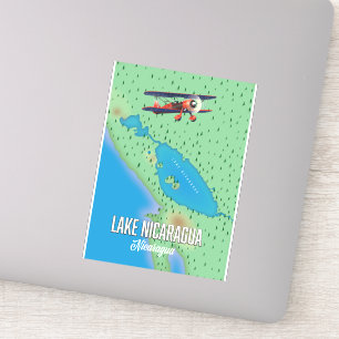 Lake Nicaragua,Nicaragua map Sticker