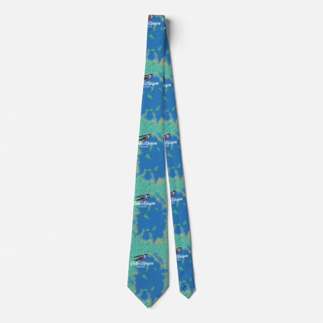 Lake Nipigon Canada map Neck Tie (Front)