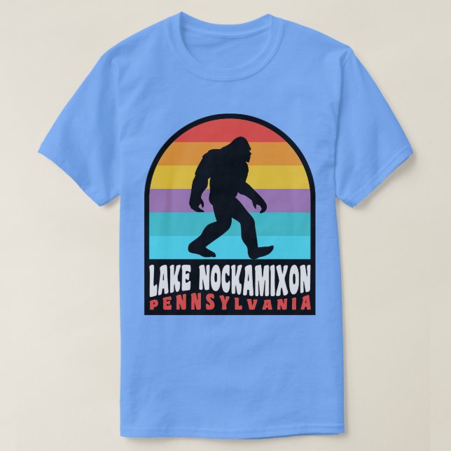 Lake Nockamixon Pennsylvania Retro Sunset T-Shirt (Design Front)