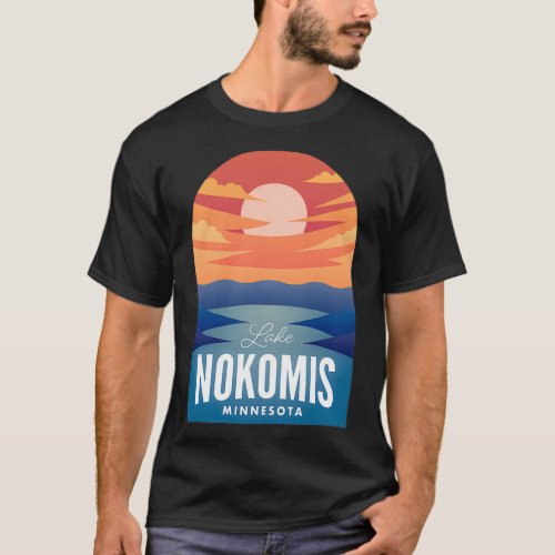 Lake Nokomis MN Retro Sunset T_Shirt