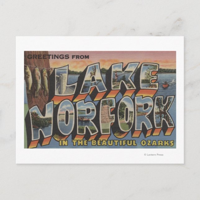 Lake Norfork, Arkansas - Large Letter Scenes Postcard (Front)