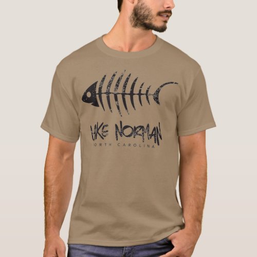 Lake Norman LKN North Carolina Fishbone Gift T_Shirt