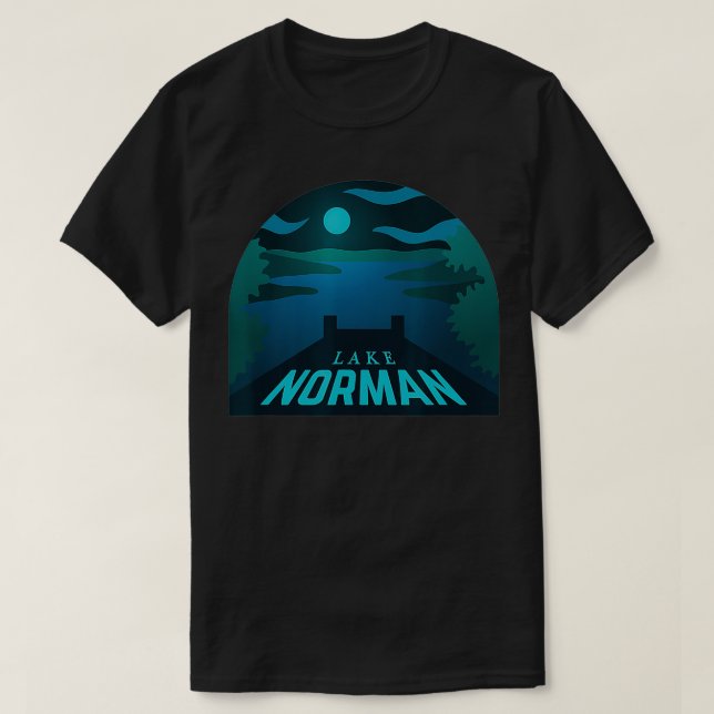 Lake Norman North Carolina Illustration  T-Shirt (Design Front)