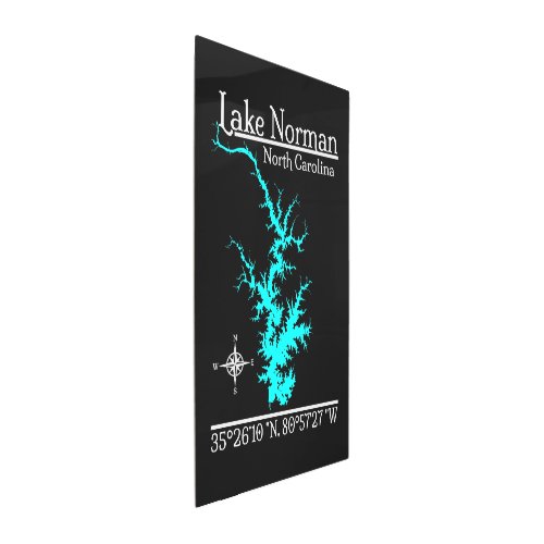 Lake Norman North Carolina Map Coordinates Metal Print