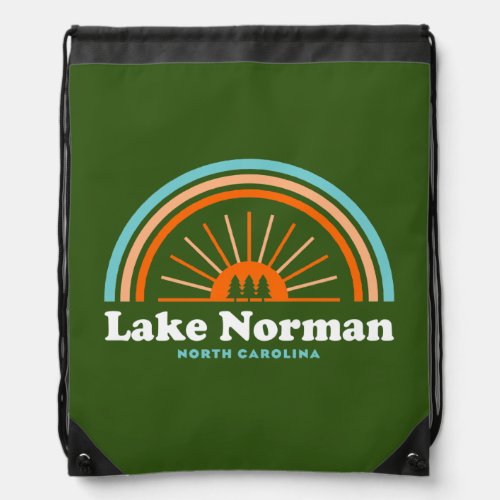 Lake Norman North Carolina Rainbow Drawstring Bag