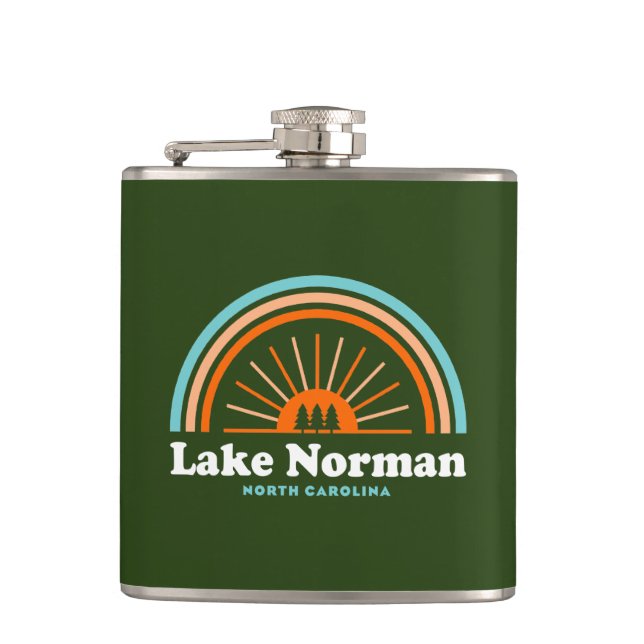 Lake Norman North Carolina Rainbow Flask (Front)