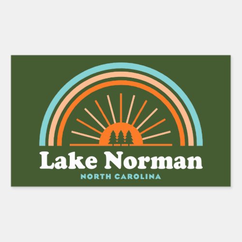 Lake Norman North Carolina Rainbow Rectangular Sticker
