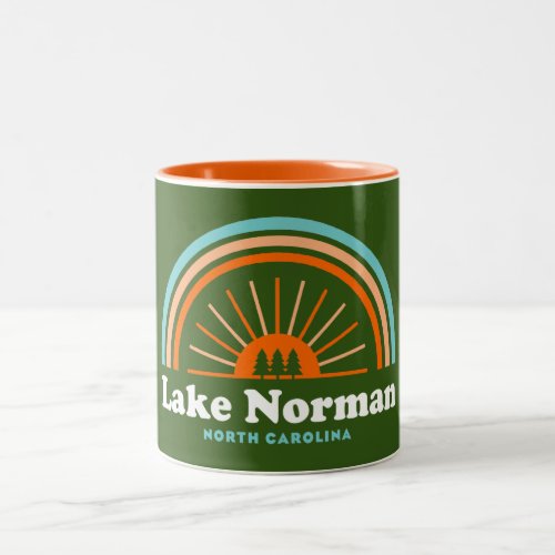 Lake Norman North Carolina Rainbow Two_Tone Coffee Mug