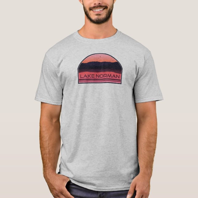 Lake Norman North Carolina Red Sunrise T-Shirt (Front)