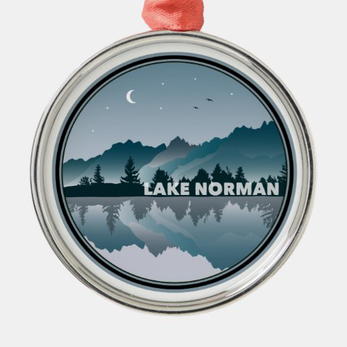 Lake Norman North Carolina Reflection Metal Ornament