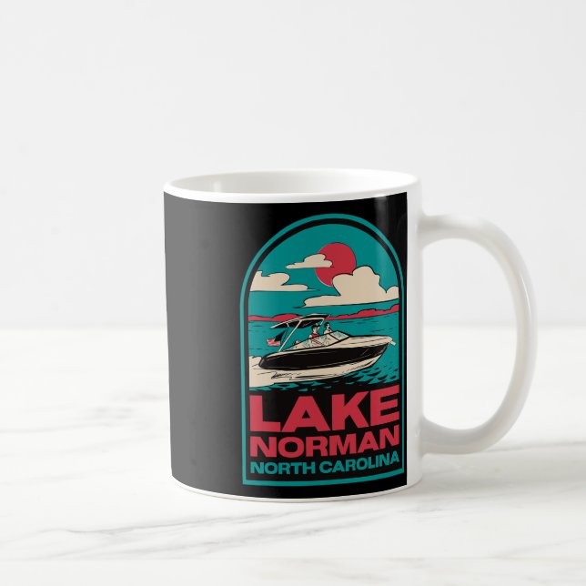 Lake Norman Retro Boating Nc  Coffee Mug (Right)