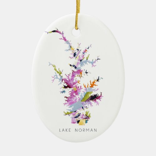 Lake Norman Silhouette Map Christmas Ornament