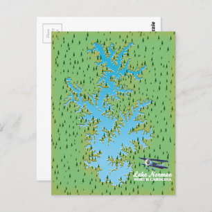 Lake Norman South Carolina retro map Postcard