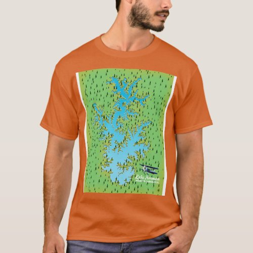 Lake Norman South olina retro map T_Shirt