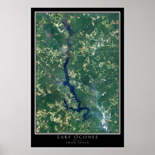 Lake Oconee Georgia Satellite Poster Map