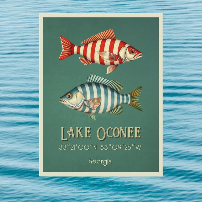 Lake Oconee Georgia striped fish Postcard (Creator Uploaded)