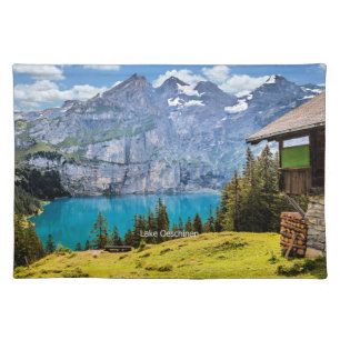 Lake Oeschinen scenic photograph Cloth Placemat