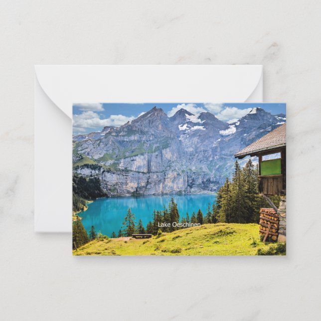 Lake Oeschinen, Switzerland Note Card (Front)