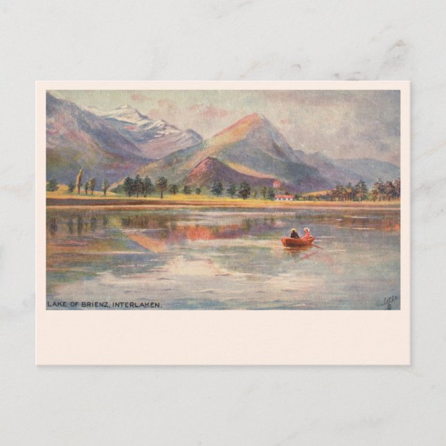 Lake of Brienz Watercolor Switzerland Postcard (Front)
