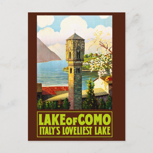 Lake of Como Italy's Loveliest Lake,  Postcard (Front)