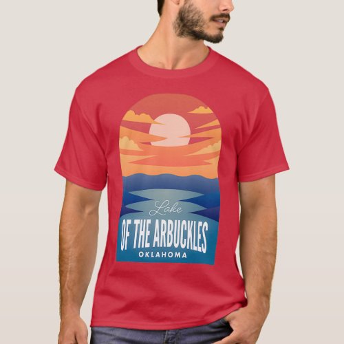 Lake of the Arbuckles OK Retro Sunset  T_Shirt